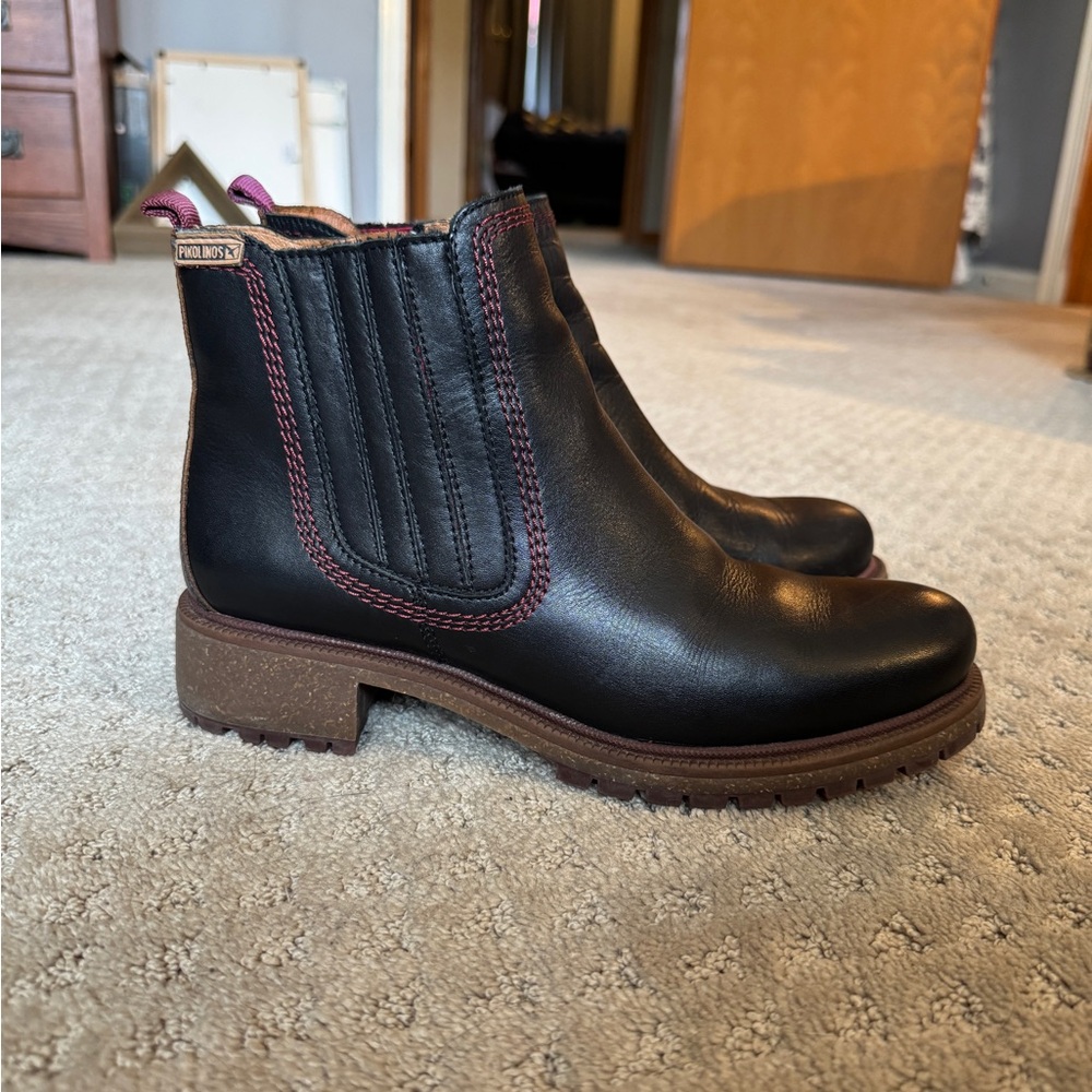 🖤 PIKOLINOS Aspe Brandy Women Black Calf Leather Ankle Boots